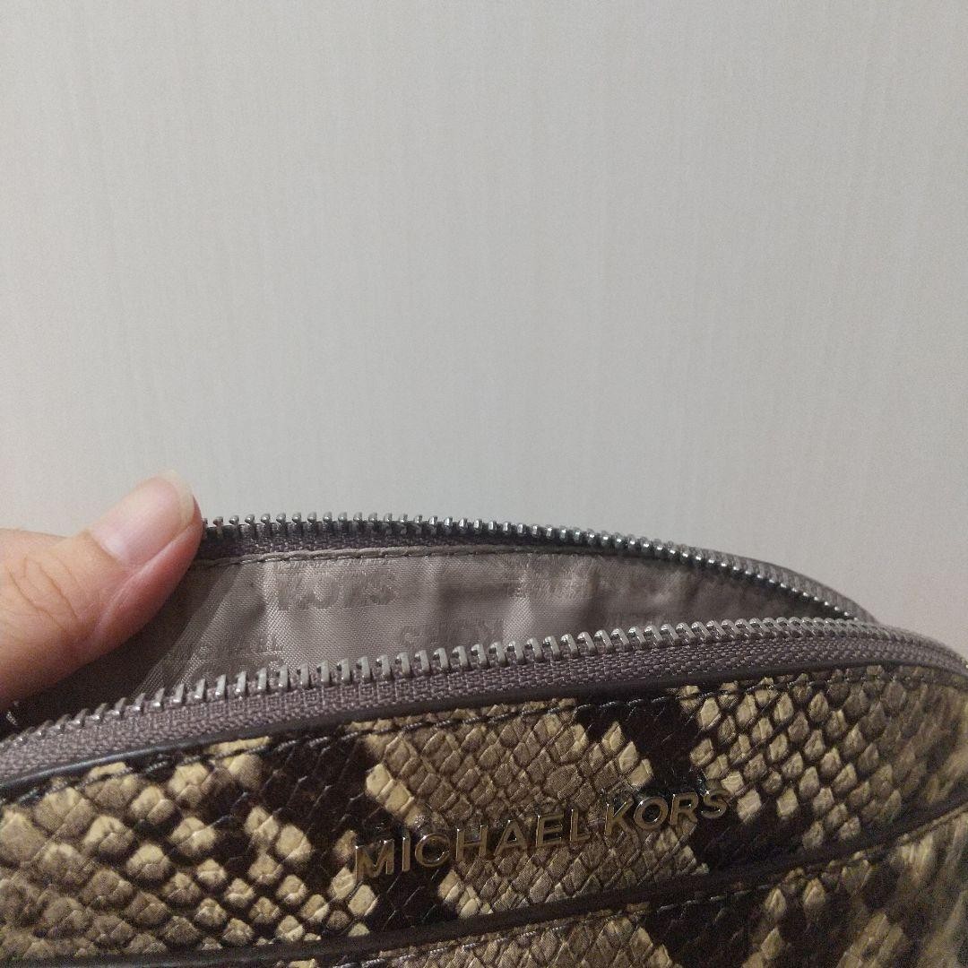 Michael Kors Python Pattern Shoulder Bag Beige Br… - image 4