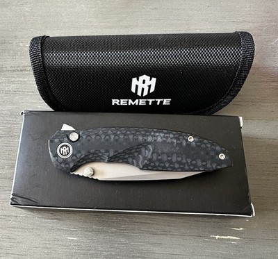 REMETTE Cool Whale Black G10 Folding 14C28N Drop Pt Pocket Knife RTCLGN1