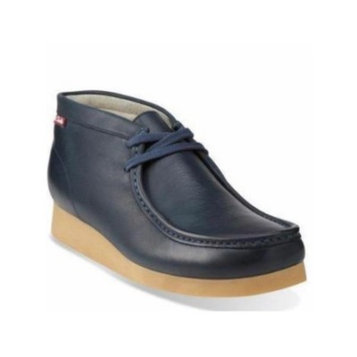 Clarks Stinson Hi Men 9.5 Navy Leather‎ Wallabee Boot Blue Chukka Clarks Stinson Hi Chukka Boot, Black Leather Mens 9.5 US  main image 4