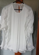 Max Studio Blouse Size XL Cream Lacey Details Short Sleeve Blouse