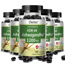 KSM-66 Ashwagandha 1200MG Maximum Strength 120 Capsules-- Omnipotent Nutrition