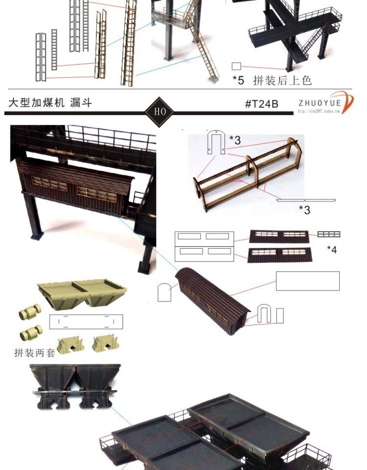 Relación 1/87 HO Tren Ferrocarril Máquina de carbón Embudo Montar modelo No Coloreado Foto 3 de 3