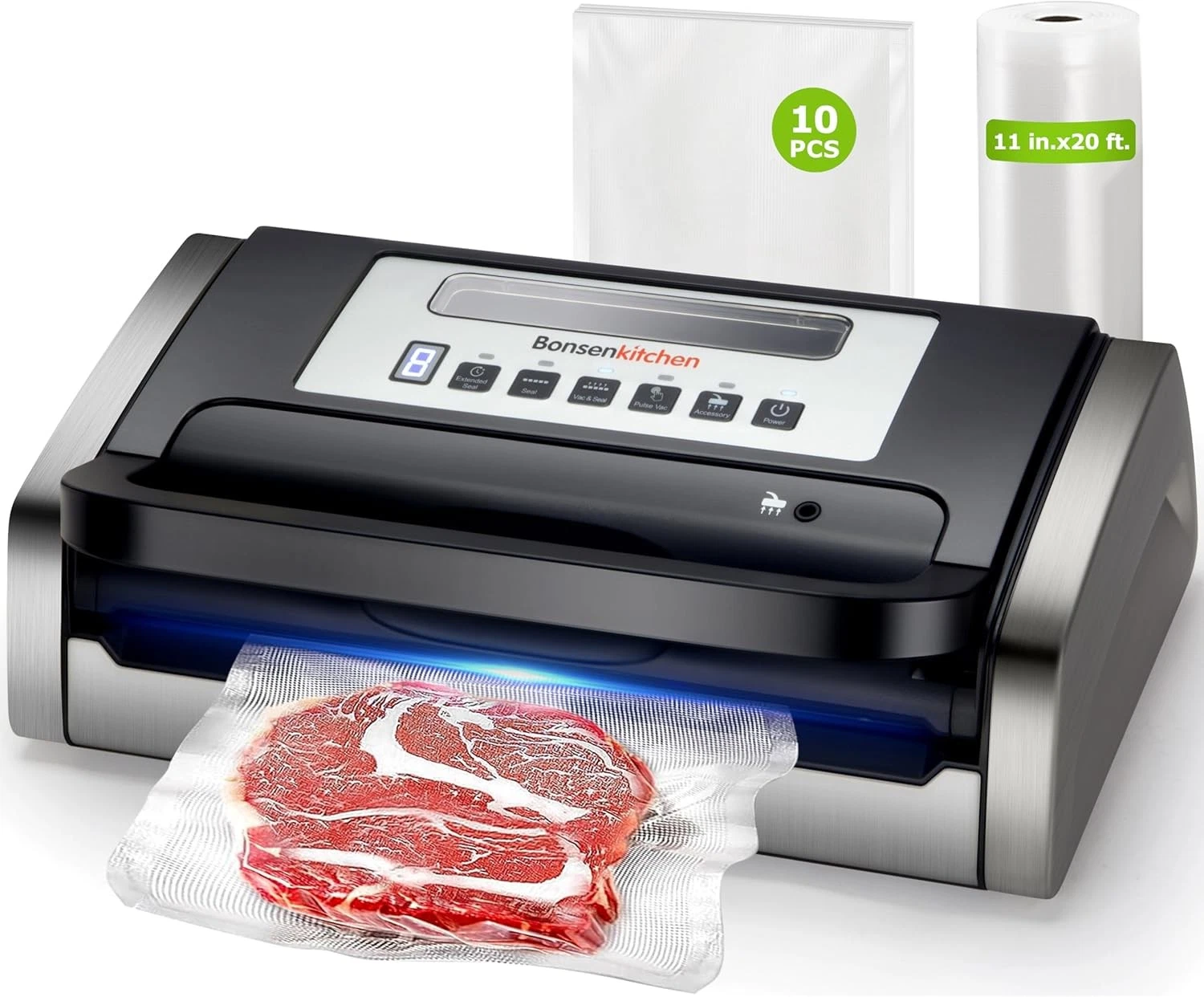 Vacuum Sealer Machine Powerful Low-Noise Food Vacuum Sealer w/Easy Handle Design