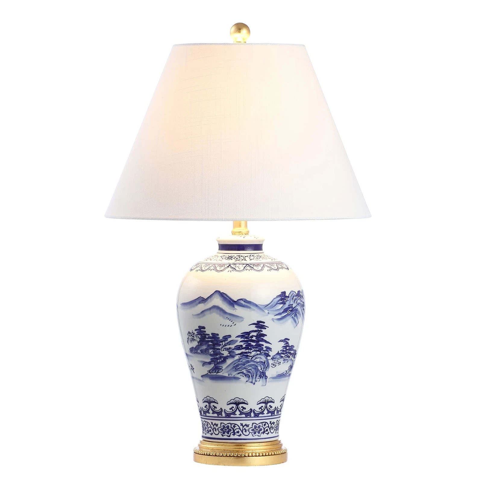 JONATHAN Y JYL6610A Zhou Ceramic/Iron Traditional Cottage LED Table Lamp 26.5"