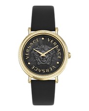 Versace Womens  IP Yellow Gold 37mm Strap Fashion Watch