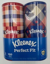 KLEENEX Perfect Fit 2 Pack 50 Tissues Each NEW Round Canister Car Cup Holder