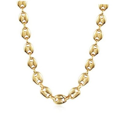  14k Multiple Selection Necklace For Women, Square Toggle Gold Coffee Bean