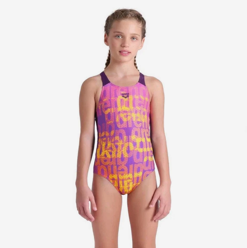 Arena Girls Multi Colours V Back Swimsuit 12-13 Years (UK28) Multi - Image 2 of 4
