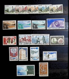ANDORRE FRANCAIS LOT 19 TIMBRES NEUFS DE 1961/71. BONNE VALEUR
