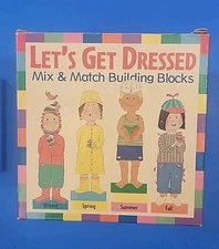 Vtg Toddler Toy Let’s Get Dressed Mix And Match Building Blocks WJ Fantasy 2000