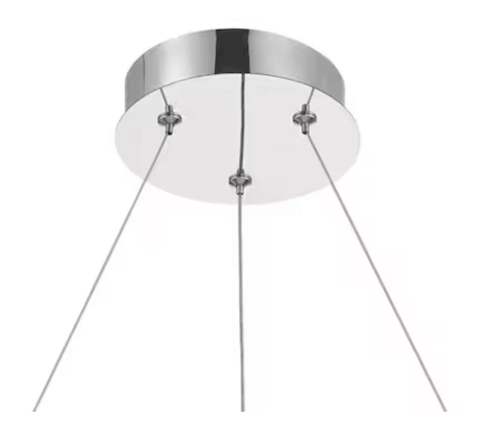 allen + roth Aurelis Gloss Chrome Glam Integrated LED Crystal 5336397 Chandelier - Image 2 of 4