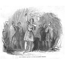 Miss Cushman as 'Ion' at the Haymarket Theatre - Antique Print 1846