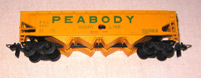# H0 Trix Express Rivarossi US USA Güterwagen ''PEABODY'' Hopper (8)