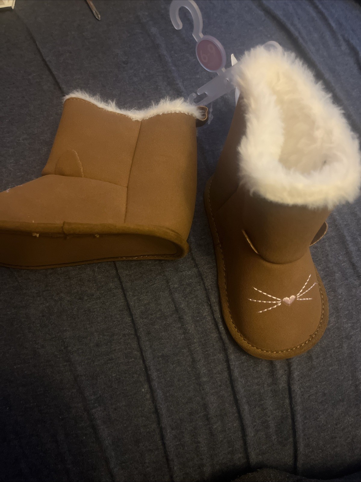 Carter's Baby Girl Cat Face Bootie crib shoes
