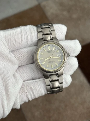 Rare Vintage Seiko Titanium Solar 5K25-0A20 Men’s Dress Sports Watch JDM 1990s