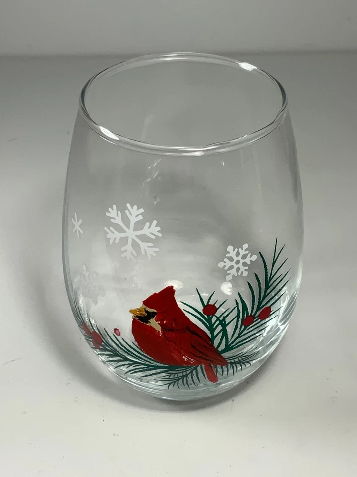 Juego de 2 copas de vino St. Nicholas Square Yuletide Cardinal sin tallo 18 oz. 5" Foto 3 de 4