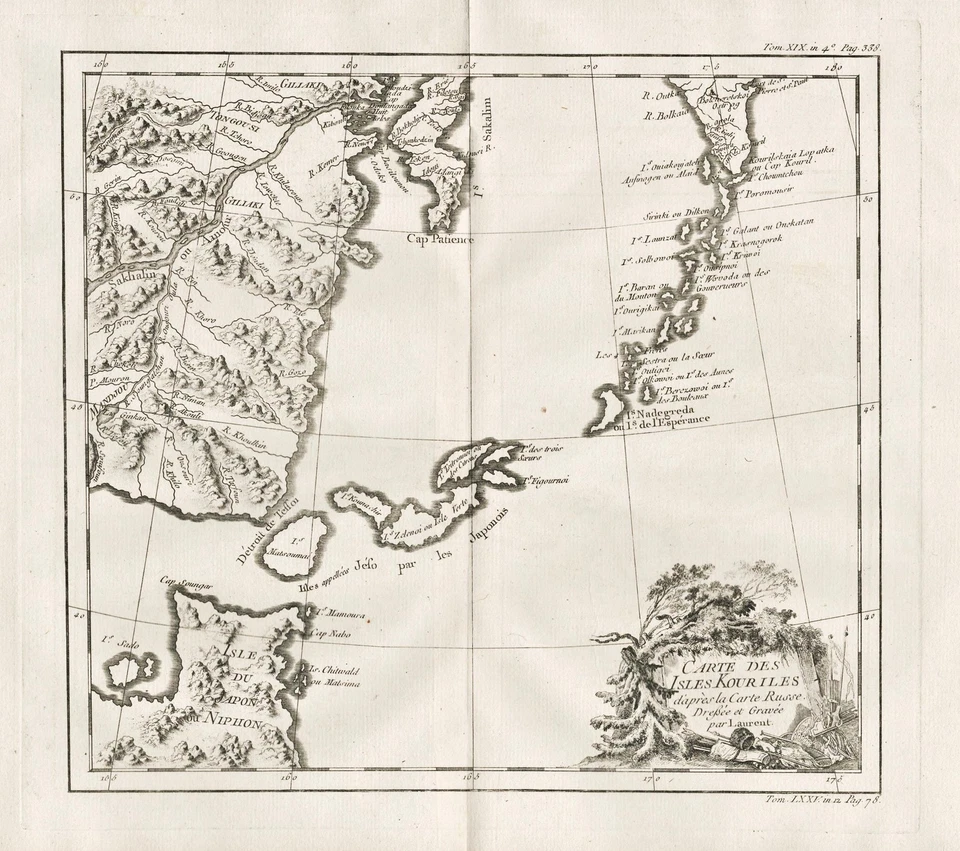 Kuril Islands Sakhalin Oblast Sea of Okhotsk Russland Russia Japan Karte Bellin - Bild 1 von 1