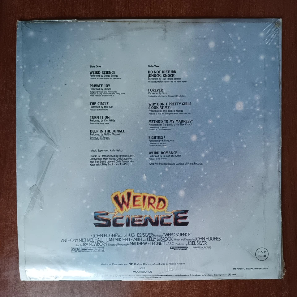 Musica De La Pelicula Weird Science [1986] Vinyl LP Electronic New Wave WEA Rare - Image 2 of 4