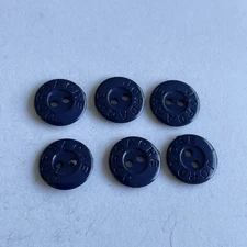 6 Vintage Repacement Buttons Jordache Dark Blue Deep Purple Plastic 1/2”