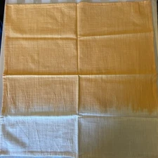 Ombre Style 3 Table Mats 22” X 22” Orange To Cream Cotton By John Robshaw Vtg