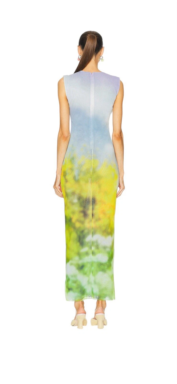 Acne Studios Maxi Abito Multicolore Sfocato Taglia XS