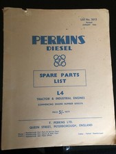 Perkins  L4 Tractor & Industrial Diesel Engines Spare Parts List - 1955 No.3013