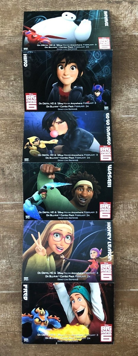Big Hero 6 Postcard fold out strip booklet Disney lot characters