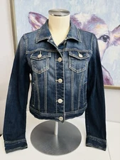 Maurices Women's Medium Dark Wash Southwest Embroidered Jean Jacket