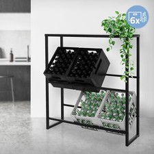 Scaffalatura mobiletto 6 cassette portabottiglie in acciaio scaffale a ripianii