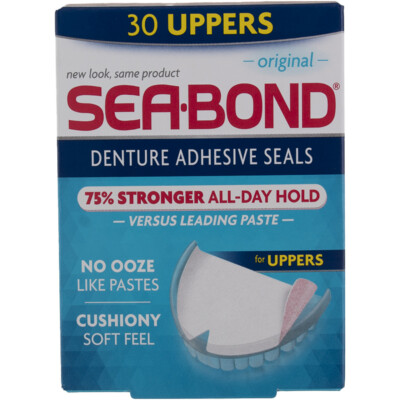 3 Pack Sea-Bond Upper Adhesive Denture Seals, Original, 30 Ct