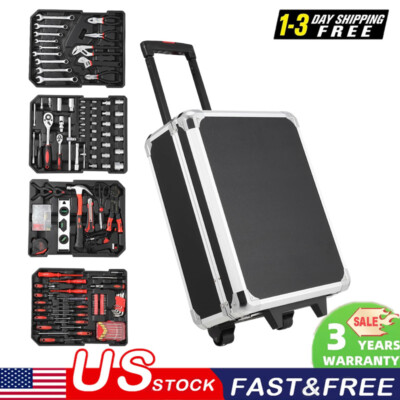 800 PCS Home Repair Tool Set Kit, General Household Tool Kit w/ Rolling Tool Box