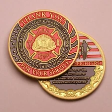 Thank You For Your Service God Bless the Firefighters Fireman Commemorative Coin