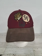 Harry Potter Hogwarts Crest Platform 9 3/4 Adjustable Hat Maroon Red  Cap