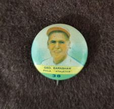 1932 Orbit Pins #38 George Earnshaw - SEE FOR YOURSELF, THIS IS NICE!!! A's