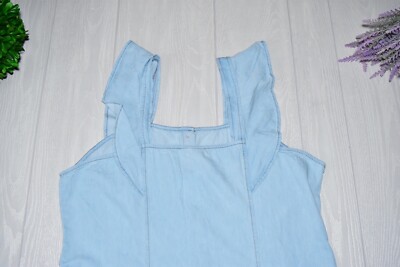 New! MPH Collection Ruffle light wash denim dress Size XL | eBay