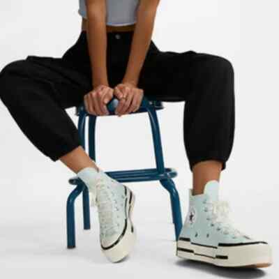 Converse Chuck 70 Plus Hi Top Platform Sneakers Aqua Mist Womens
