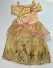 Disney Store Princess Belle Dress Up Costume GLITTER Size small 5/6