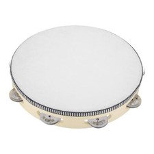 Tambourine for Adults 6 8 10 Inch Hand Held Drum Bell Birch Metal Jingles