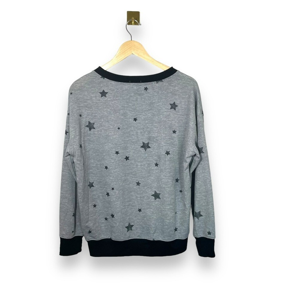 Splendid Heathered Star Pattern Ringer Crewneck i… - image 10