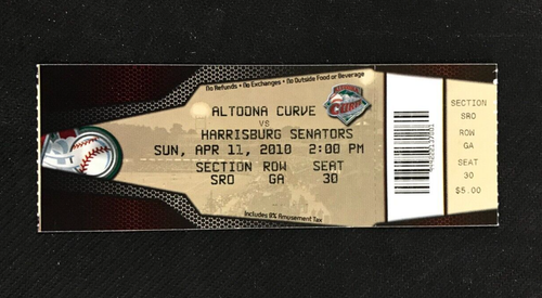 Stephen Strasburg Minor League at Altoona Curve Debut Full Ticket WOW! - Picture 2 of 3