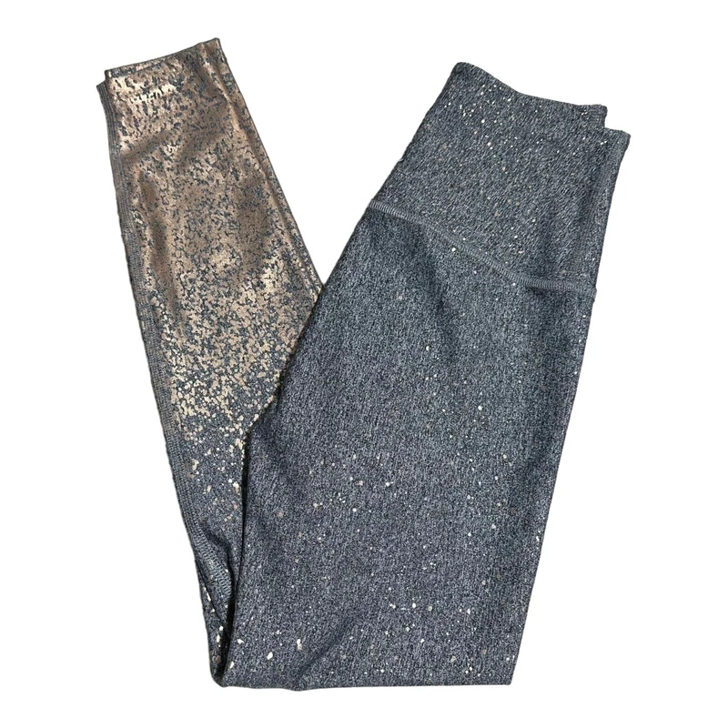 beyond-yoga shiny gold ombré high waisted stretch skinny leggings