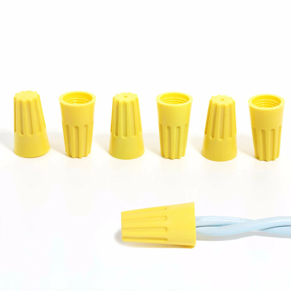 10-100pcs Yellow Screw On Wire Electrical Connectors Twist-On Easy Screw Pack
