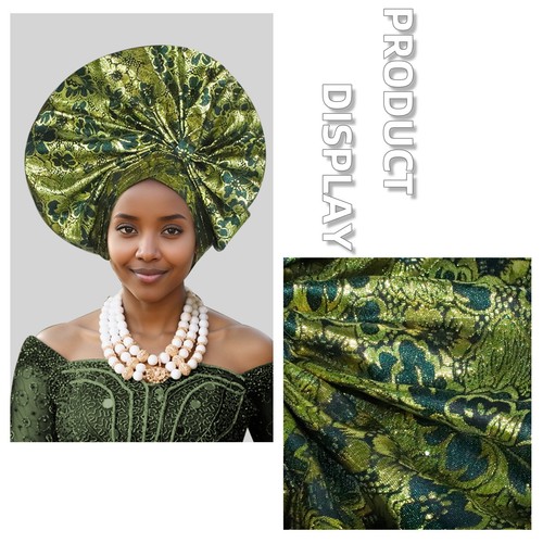 Gorra musulmana africana mujer nigeriana boda fiesta envoltura sombrero gele automático corbata - Imagen 28 de 40