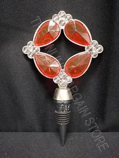 Pottery Barn Christmas Holiday Mistletoe Jewel Beads Wine Bottle Stopper Cork