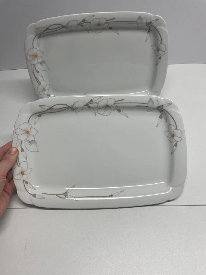 Arzberg Trays Porcelain Rhodos Rectangle Set of 2 Vintage Tableware - Image 2 of 4