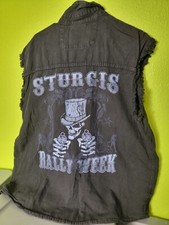 Sturgis Rally Biker Edge Sleeveless Mens Biker Vest 2009 Y2K Gunslinger Skull