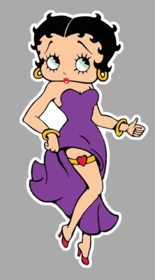 Pin up ''Betty PAGE'' right/right sticker vinyl laminated