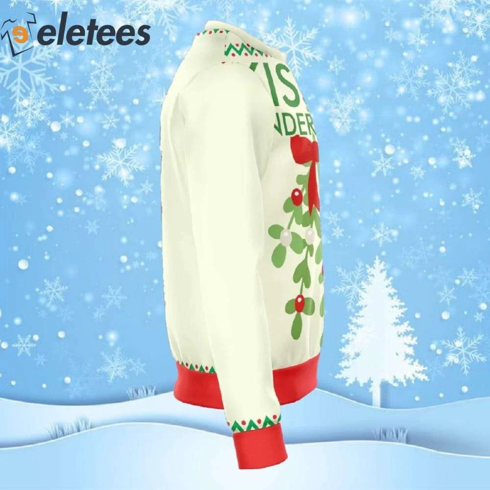 Kiss It Under Mistletoe Funny Ugly Christmas Sweater E0DPN79S