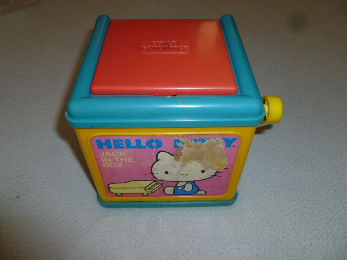 VINTAGE SANRIO HELLO KITTY MUSICAL JACK IN THE BOX CHILD GUIDANCE