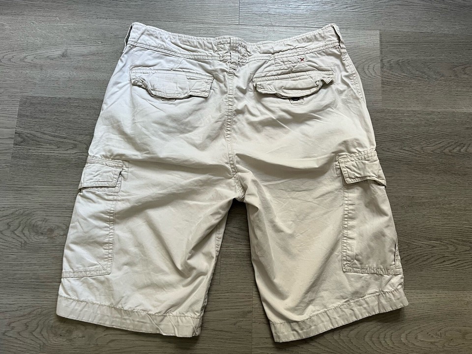 Fat Face Mens Natural Stone / Light Beige Cotton Cargo Shorts Size 34
